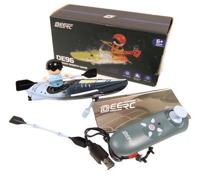 DEERC DE96 RC Kayak  Shark Boat Toy Remote Control W/ Cool Lights for Kids 6+