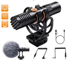 COMICA VM10 PRO On-Camera Cardioid Shotgun Microphone with Shock Mount for Andro