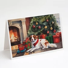 Brittany Cozy Christmas Tree Greeting Cards and Envelopes Pack of 8 DAC2622GCA7P