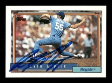 1992 Topps  281 Kevin Appier  signed auto autograph  blue sharpie, very tough BX