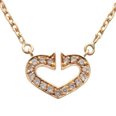 Cartier C Herz Diamant Collier K18 750YG Gelbgold echt gebraucht kostenloser Versand