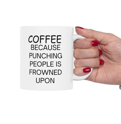 FUNNY novelty coffee mug for coworker employee boss 11oz white