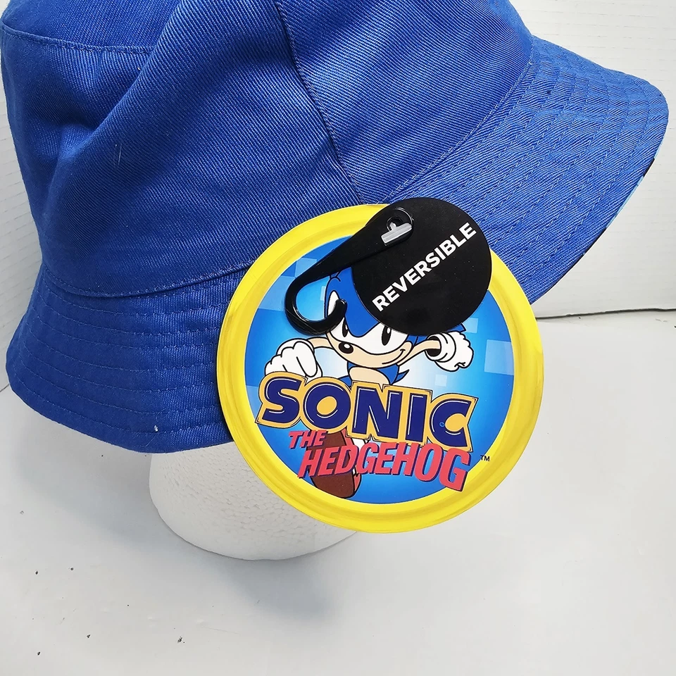 Nuevo Sonic The Hedgehog Reversible Cubo Sombrero para el Sol Niños Jóvenes Talla Única Azul con Etiqueta Foto 3 de 4