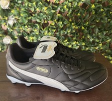 Zapato botín de fútbol para hombre talla 10 Puma King Top terreno firme negro blanco dorado UE 43