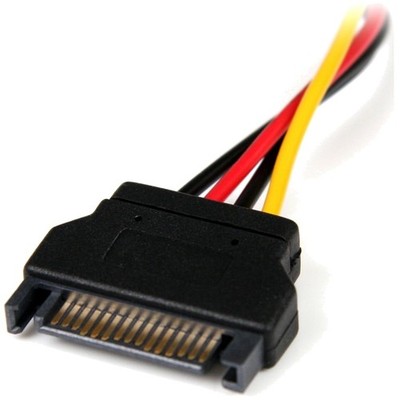 Black SATA to LP4 Power Adapter - 6 Inch