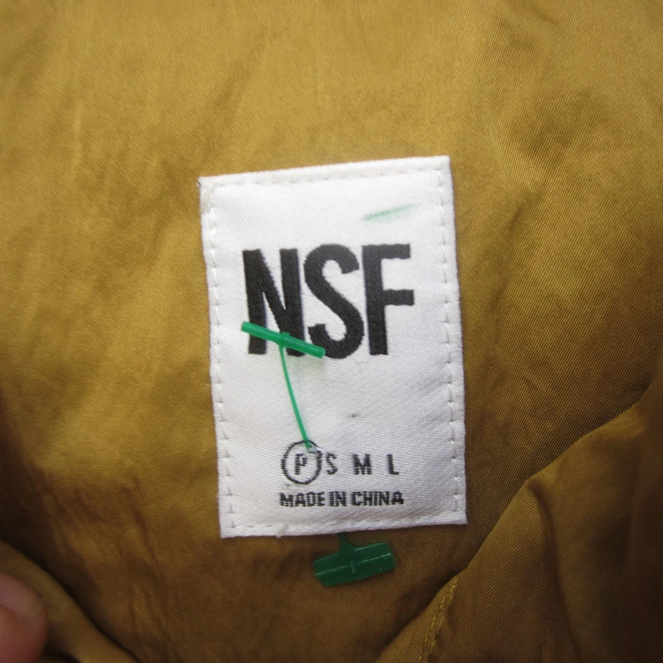 Chaqueta NSF Para Hombre Grande Marrón Acolchada Puffer Cremallera Completa Frente a Presión Abrigo de Poliéster Foto 4 de 4