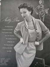 1953 Womens Nelly Don Cotton sear sucker dress jacket Suit vintage Fashion  Ad