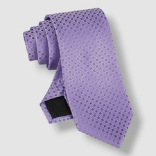 Calvin Klein Men's Purple Checkered Necktie-OS