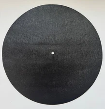 NEW Black Leather Turntable Mat: Cowhide Pebble-Grain Leather For 12" Turntable