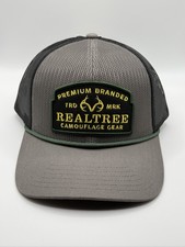 Realtree Camouflage Gear Trucker Hat Grey Black Snapback Mesh One Size