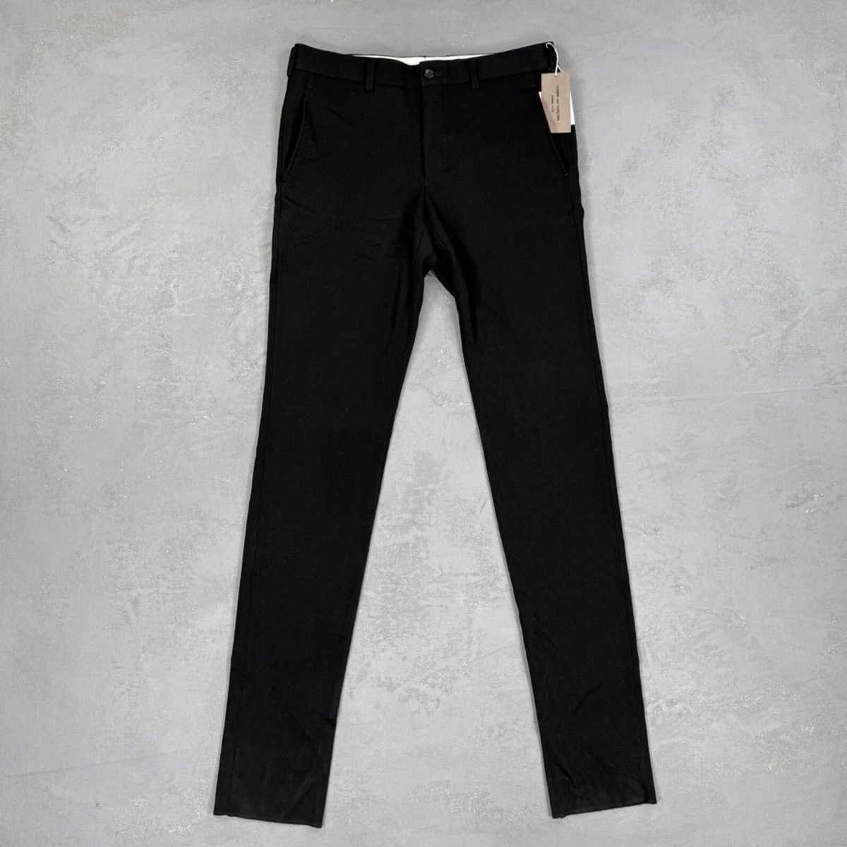 パンツ ad1990 comme des garcons homme slacks Spliced Wool Nylon Wide Leg Trousers in Black – SVRN