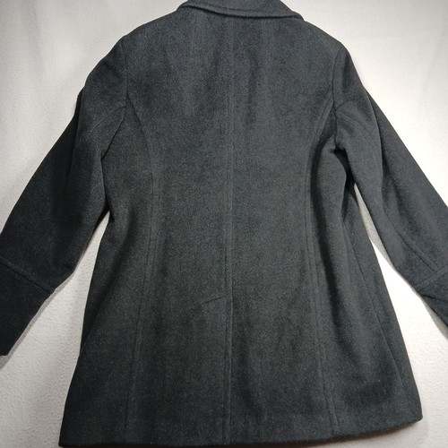 Vtg Marvin Richards Wool Cashmere Coat Button Front Women XL Black Pockets Lined - Picture 9 of 10