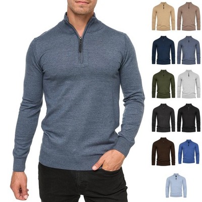 Indicode Herren Strickpullover Gore-Pullover Stehkragen Reißverschluss Strick