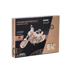 Robotime LK504 ROKR Mechanical Gears Crusiser Motorcycle 3D Wooden Puzzle - NIB