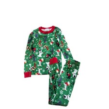 Hanna Andersson Kids Size 8 Christmas Dog Organic Cotton Pajama Set Green