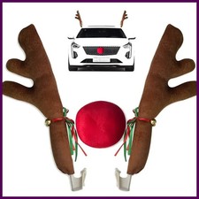Christmas Car Decoration Deer Horn Antlers Car Kit with Red Nose and Tail