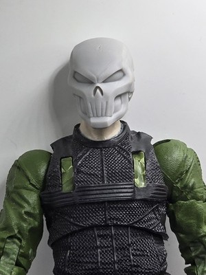 3d Print PUNISHMENT MAN HELMET HEAD#1 1:10 7'' SELECT DC MULTIVERSE 