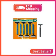 BIC Sensitive 2 Disposable Razors for Men With 2 Blades for Sensitive Skin, 18 C