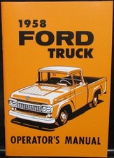 1958 Ford Truck Operators Owners Manual Reproduction Pickup