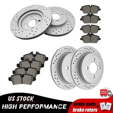 Front Rear Drilled Brake Disc Rotors Ceramic Pads For 2007 - 2013 Mini Cooper