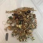 Vintage/antique Junk Gold Plated/maybe Filled Jewelry Lot. Crafts/Repair.