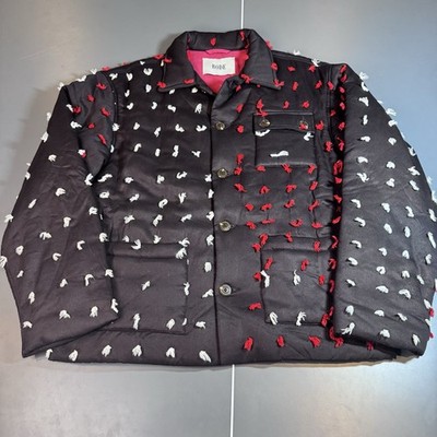 BODE Duo Handtie quilt jacket M/L embellished tencel black lined