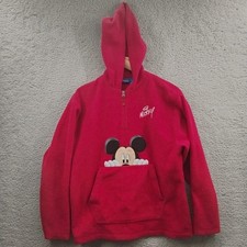 Vintage Mickey Mouse Sweatshirt Size Small Red Fleece Hoodie
