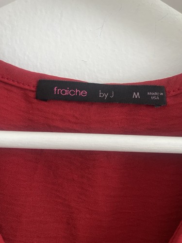 Fraiche by J rotes langes Maxikleid in Wickeloptik gefüttert Gr. Medium Gummibund Picknick - Bild 3 von 12