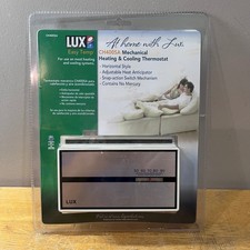Lux Easy Temp Ch400sa Mechanical Heating Cooling Thermostat Vtg Style New Lux Easy Temp Ch400sa Mechanical Heating Cooling Thermostat Vtg Style New