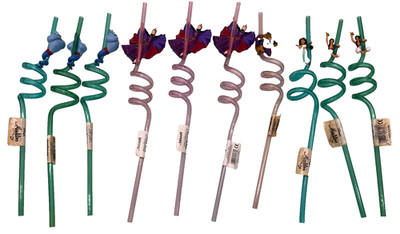 Lot 10 Vintage Disney Applause Crazy Straws Aladdin Genie More