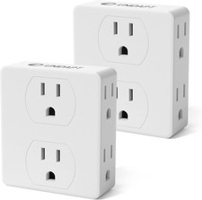 Multi Plug Outlet Splitter, Multiple Outlets Extender Adapter with 6 AC Power S