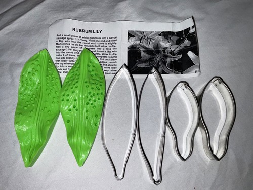 NY Cake Rubrum Lily Veiner & Cutter 6 Pc Set Fondant Mold Flower Decorate Exc