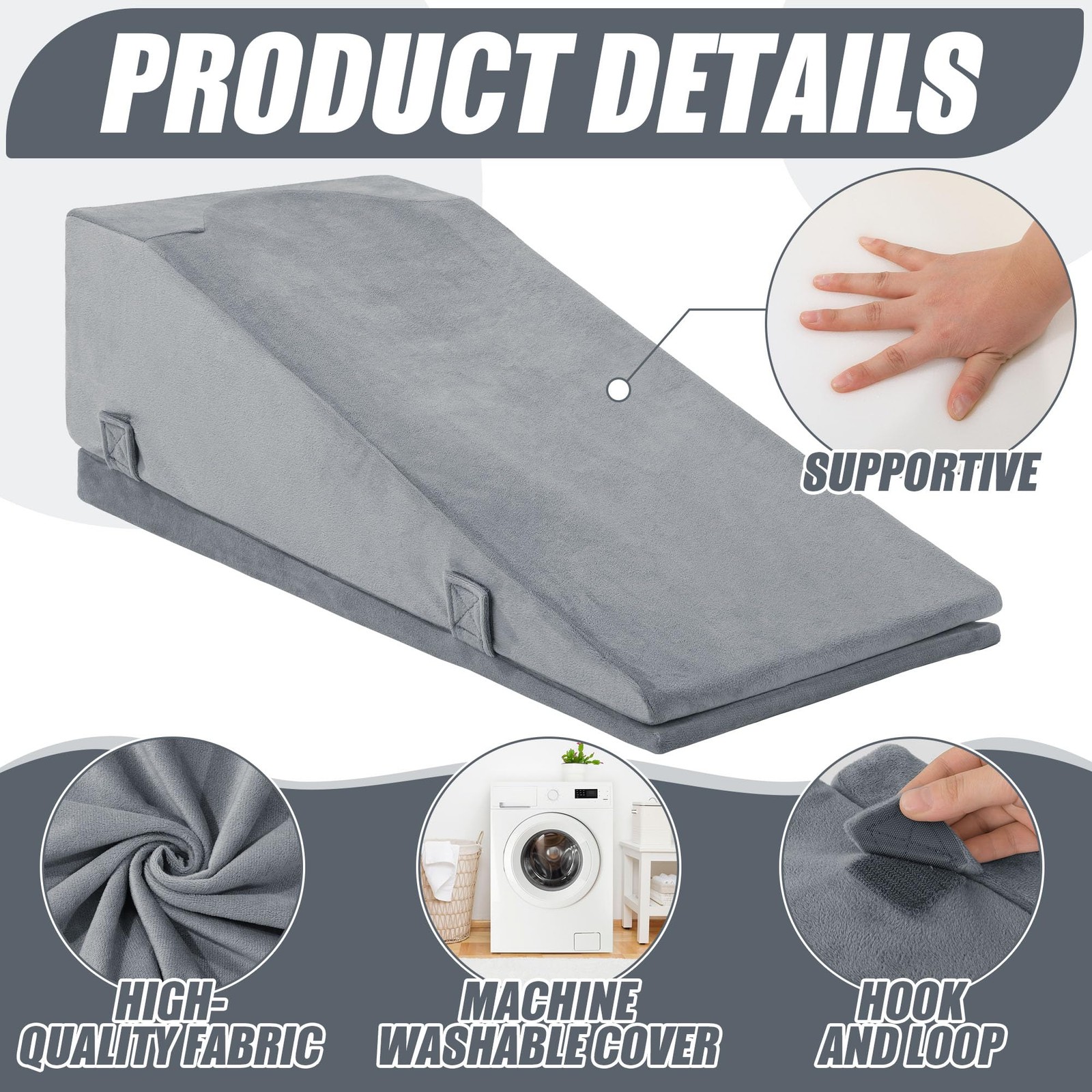 ROYALAY Leg Elevation Pillows for After Surgery, Adjustable Height Knee Surge...