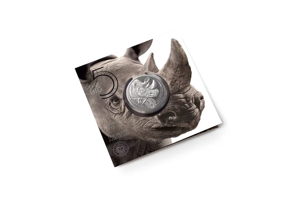 2022 1 oz South Africa Big Five Series II Rhino .999 Silver Coin OGP (blister) - Image 2 of 4