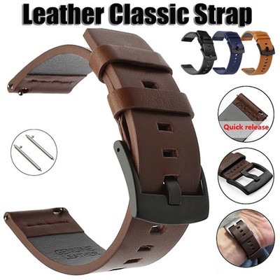 18 | 20 | 22 | 24 mm ECHTLEDER Uhrenarmband Ersatz Lederband Strap Quick Release