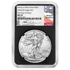 2022 (W) $1 American Silver Eagle NGC MS70 FDI Michael Gaudioso Flag Label