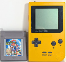 Nintendo Game Boy Pocket Console Yellow, Model MGB-001, With Super Mario