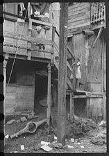 Slum area of hill town of Lares,Puerto Rico,Farm Security Administration,FSA,2