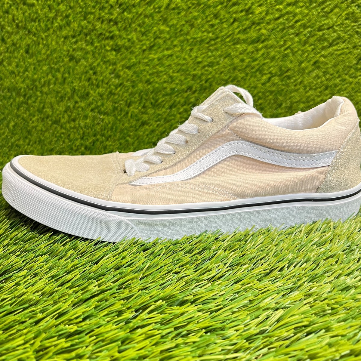 Vans Old Skool Mens Size 9.5 Beige White Peach Athletic  display picture 3