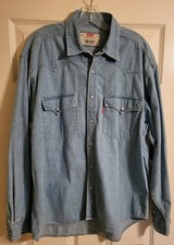 MEN'S LEVIS WESTERN STYLE DENIM SHIRT SIZE L