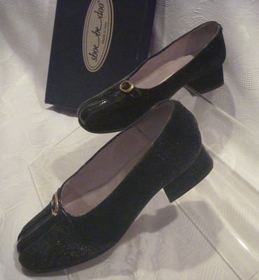 Italy Girl 13 Italy 32 Nabuk Suede Dress Black Slip Shoe Velour Buckle Shimmer