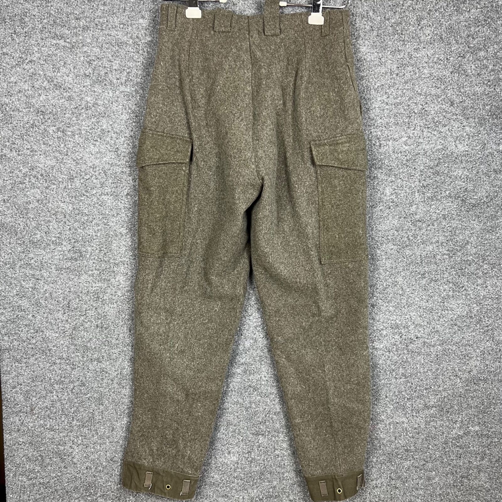 vintage 1942 swedish WWII army pants WOOL sweden military cargo C50 31x29