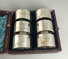 Victorian Silver Plated EPNS Napkin Rings Nursery Rhymes c1870 EFZX