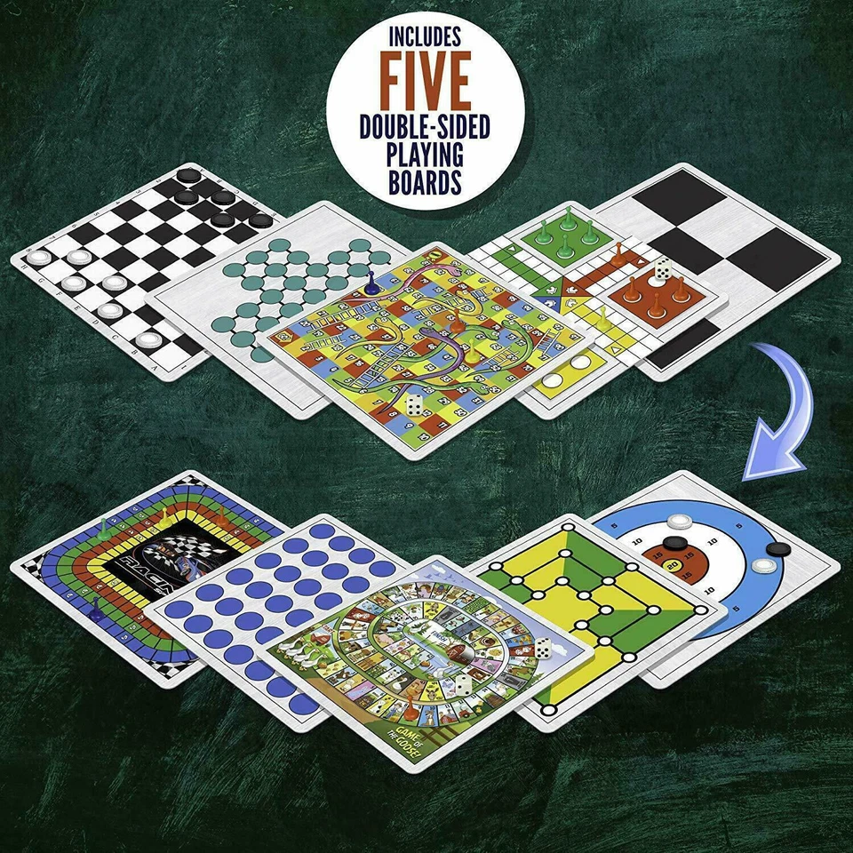 100 Classic Games Compendium Christmas Party Family Fun Traditional Board Games - Image 2 of 4