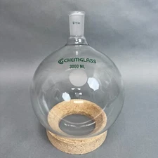 Chemglass Round Bottom Flask Single Neck 3000 ml with 24/40 Joint