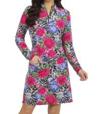 IBKUL Long Sleeve Dress Size XS Jovanna Animal Print Floral Golf Pickleball