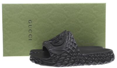Gucci Interlocking G Black Gucci Gg Slides NEW GUCCI MEN