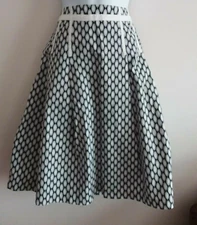Gap Skirt Size 6 Knee Length Unlined Blue Geometric A-Line