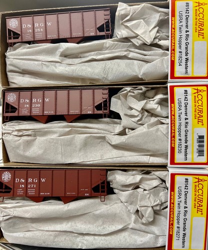 Tolva doble Accurail HO #8142 D&RGW USRA RD #'s 18271, 18230, 18254 (3pk) | Zustand: New