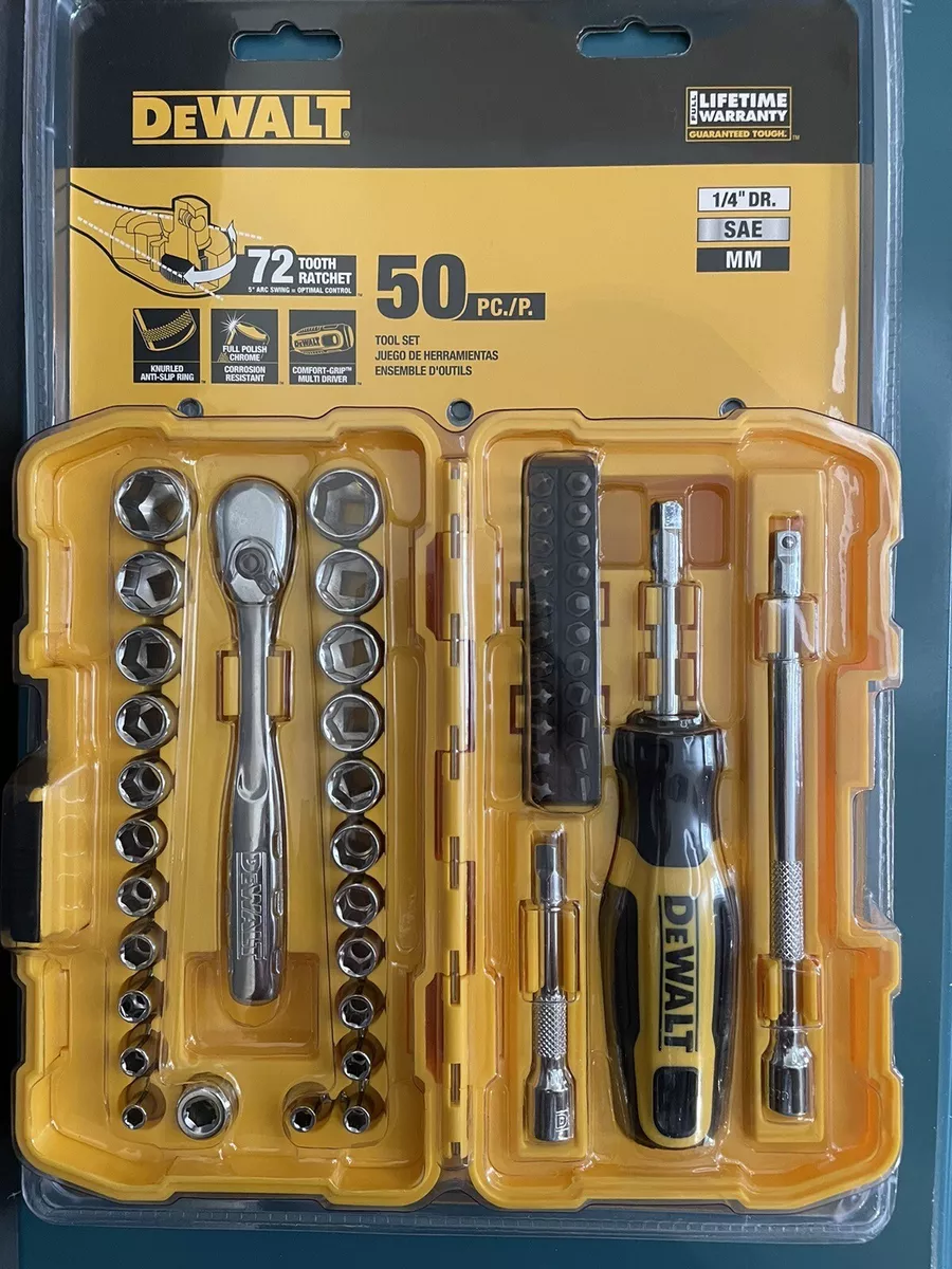 DeWalt 50 Piece 1 4 Drive SAE Mechanics Tool Set DWMT81611T